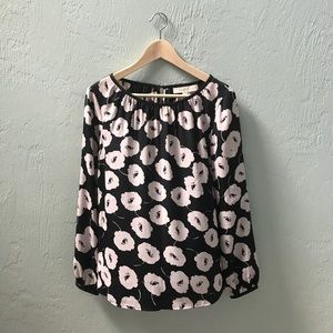 Ann Taylor LOFT Long Sleeve Modern Floral Blouse